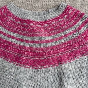 Fair Isle Pink & Gray Sweater